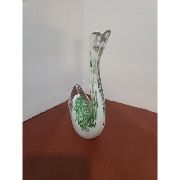 Vintage Hand Blown Glass Swan Figurine Paperweight - Picture 2 of 5